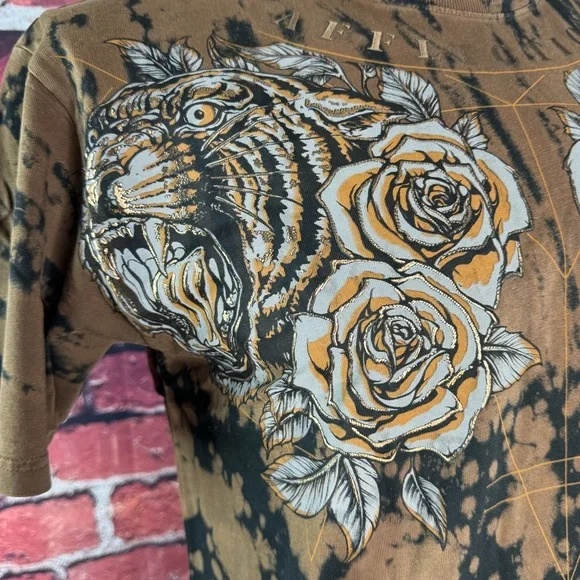 Affliction Men's Short Sleeve Graphic T-shirt - Black/Brown-Size: Large - NWOT - Picture 5 of 13